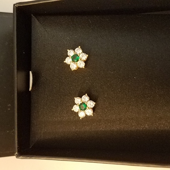 vanaxin Jewelry Pretty Flower Shape Rhinestone And Emerald